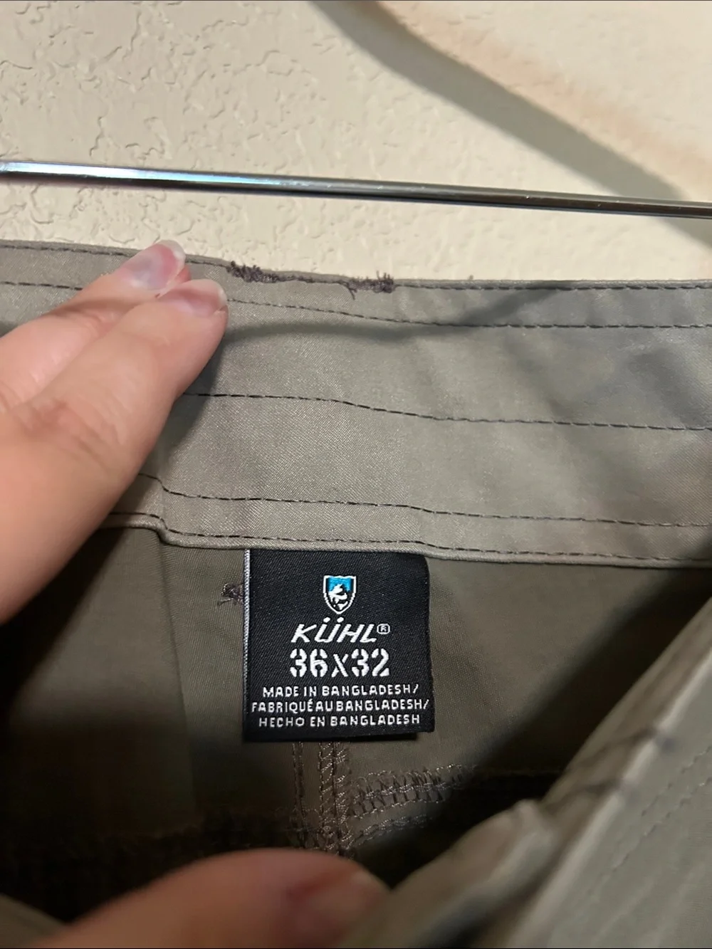 Kuhl Renegade Men’s Outdoor Pants 36x32 Olive Gray Stretch Hiking Travel